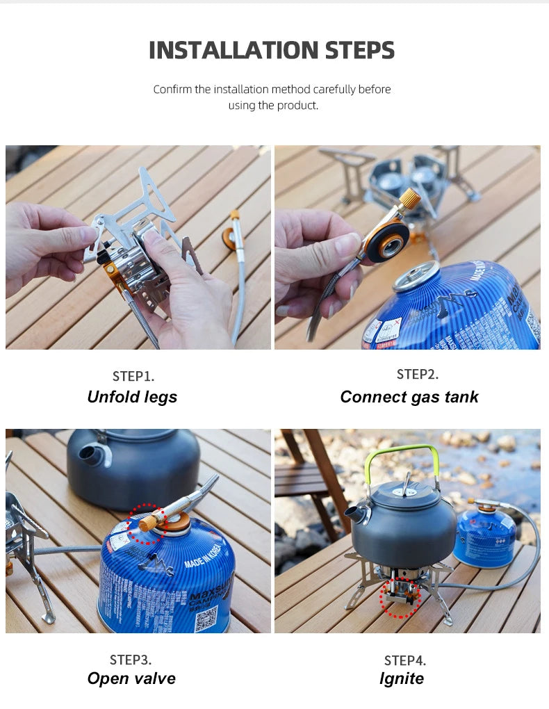 New Arrival Outdoor Portable Three Head Stove Camping Windproof Stove Camping Picnic Burner Outdoor Foldable Gas Stove