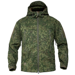 Camo Fleece Cargo Sets Men Winter Windproof Waterproof Shark Skin Soft Shell Tactical Jacket Outdoor Multi-pocket Pant 2 Pcs Set