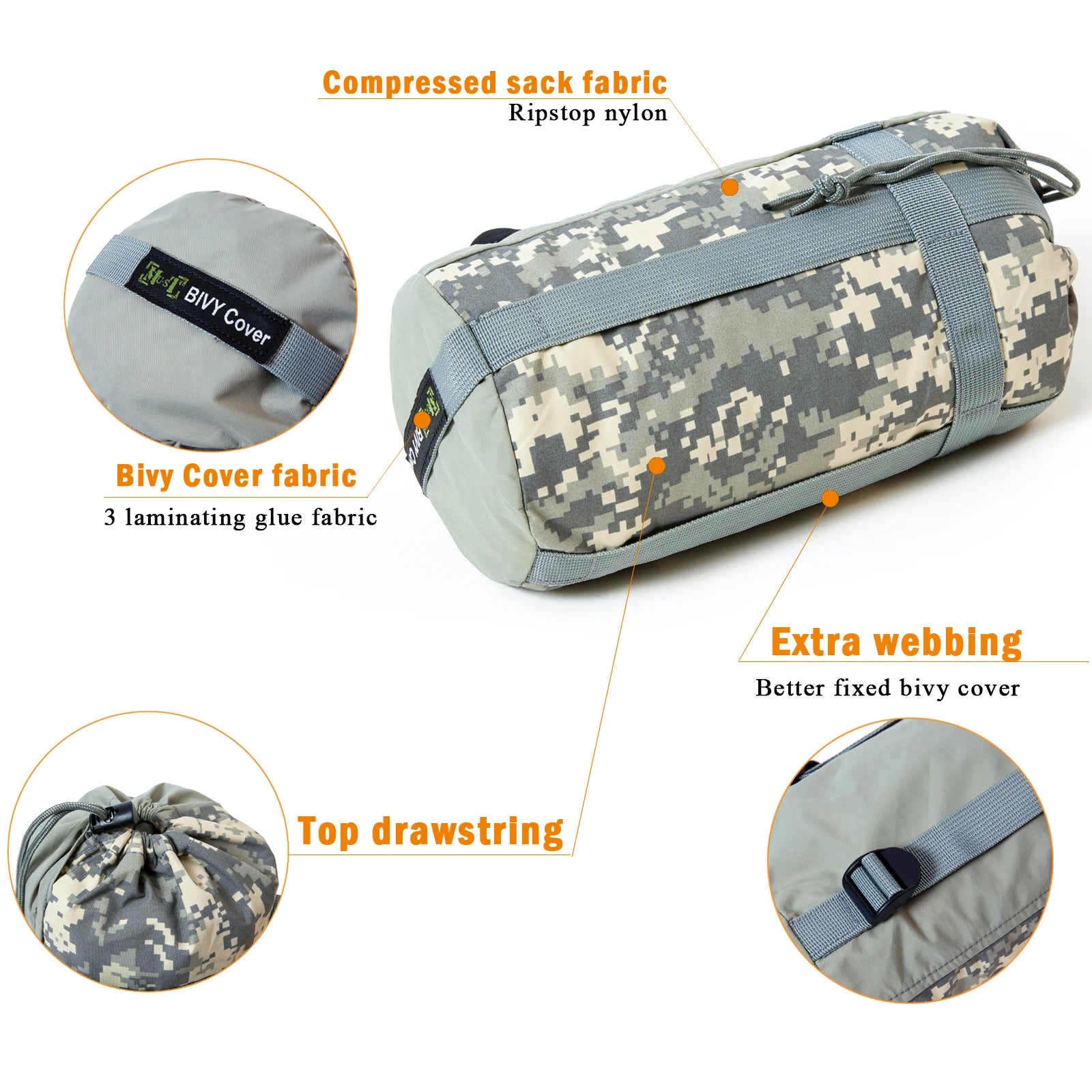 Akmax.cn Bivy Cover Sack for Military Army Modular Sleeping Bags, Multicam Camo/Woodland/UCP