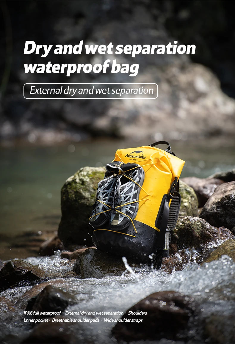 Naturehike TB03 TPU Wet & Dry Separation Waterproof Bag Outdoor Seaside Diving Bags Snorkeling Swimming Trail Rafting Equipment