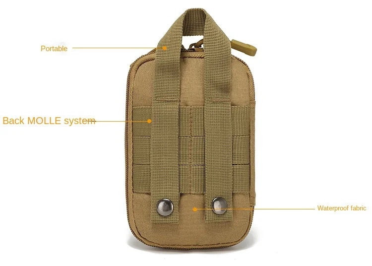 Outdoor Tactical First Aid Kit Small EMT Medical Bag MOLLE Accessory Hunting Camping Hiking CS Phone Bag (17X11X2CM)