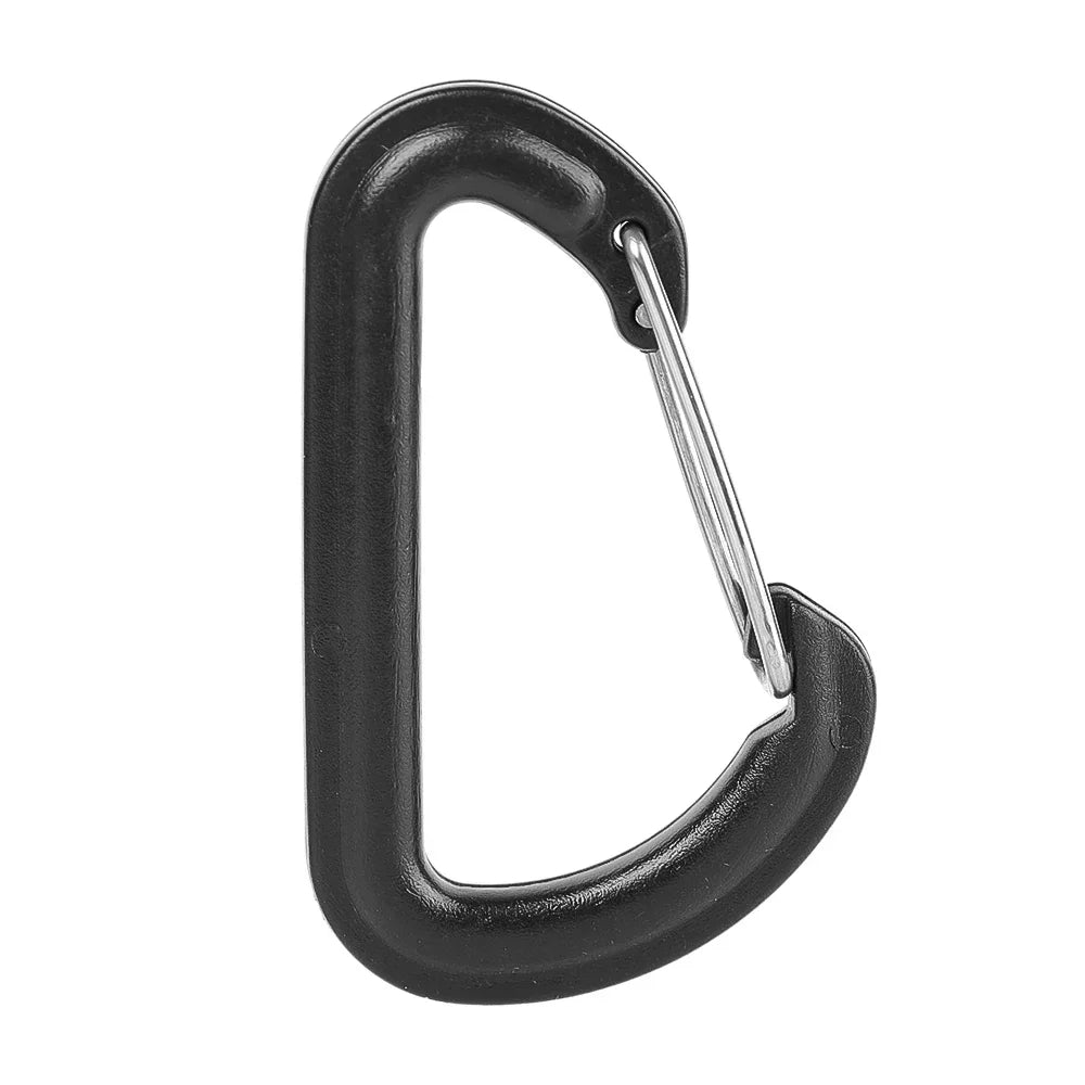 5/10/20pcs D Shape Plastic Carabiner D-Ring Key Chain Spring Hook Backpack Molle Carabiner Clasp Outdoor Camping Tool 56*35mm