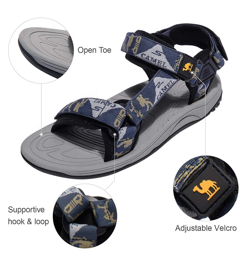 GOLDEN CAMEL Men's Sports Sandals Summer 2024 New Open Toe Sandal Waterproof Beach Shoes for Men Hiking Traveling Walking