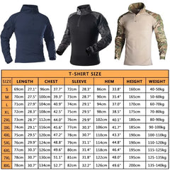 HAN WILD Cotton Tactical Shirt Uniform Combat Clothing  Airsoft Camouflage Hunting Climbing Clothes Hiking Long Shirts Men 8XL