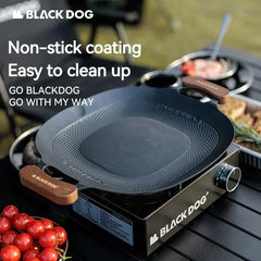 BLACKDOG Grill Pan Non-Stick Outdoor Camping Travel Frying Pan Barbecue Baking Tray Plate Cookware Large Free Grill Ultralight