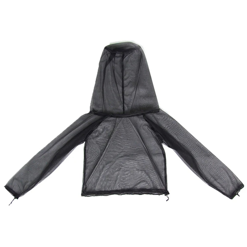 Mesh Hooded Mosquito-Proof Suit Outdoor Fishing Adventure Insect-Proof Clothing Set Camping Hiking Anti-Mosquito Bite Clothes