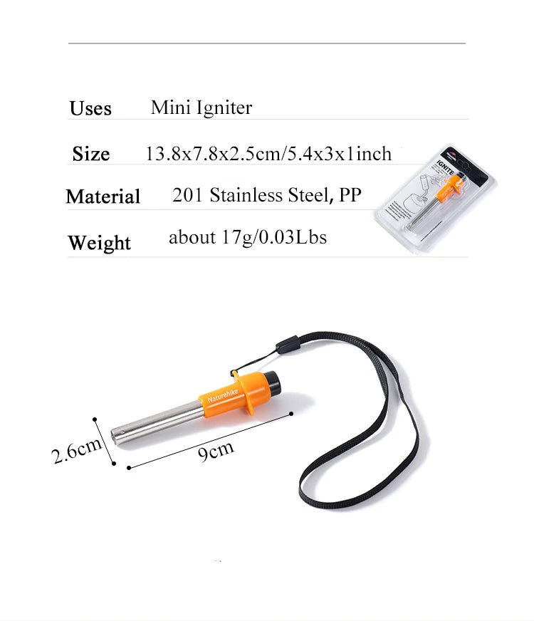 Outdoor Portable Electric Igniter For Stove Flamethrower Ultralight Mini Picnic Kitchen Lighter Bushcraft Camping Accsesories