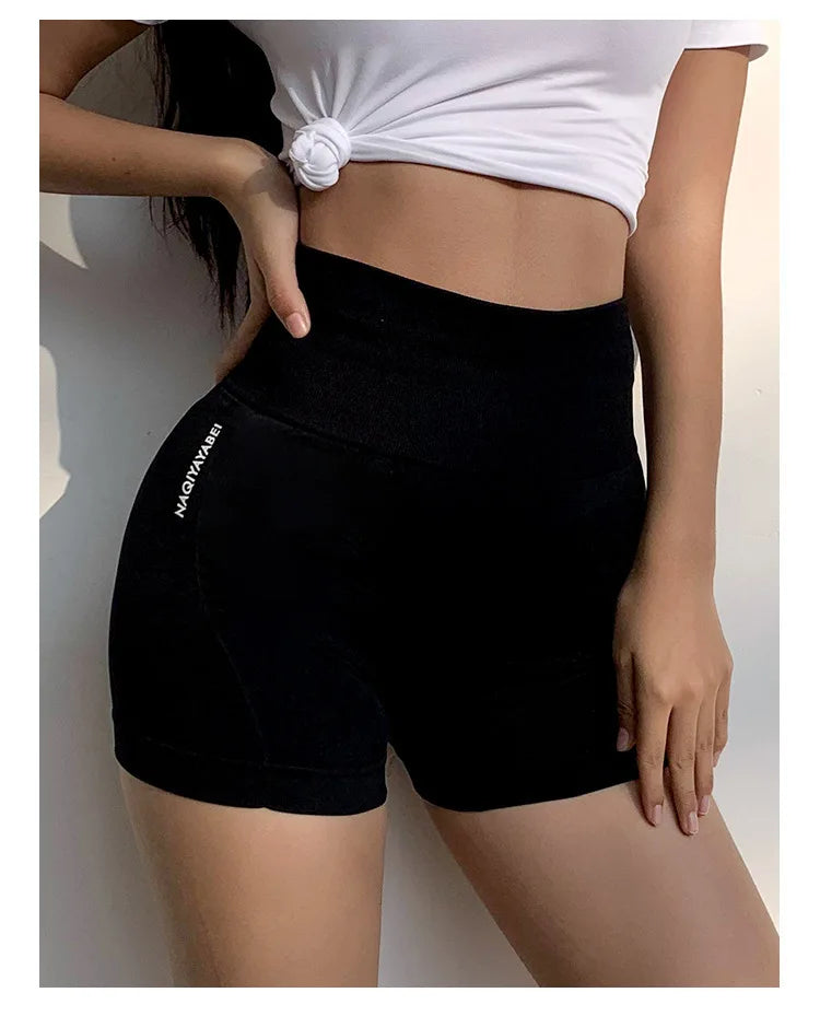 Women Seamless High Waist Sport Shorts Belly Body Shaper Fitness Cycling Running Short Casual Safety Pants Gym Yoga Clothing