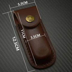 1piece Brown Fold Knife Tool Flashlight Belt Loop Case Holder Leather Sheath Pocket Hunt Camp Outdoor Carry Equipment