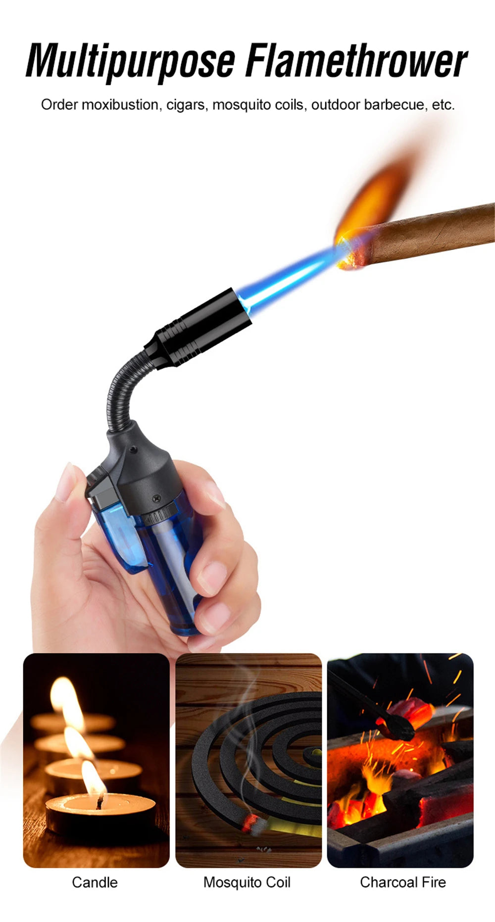 360 Degree Rotation Torch Lighter Jet Flame Butane Gas Lighters Turbo Windproof Refillable Ignition Gun Outdoor Camping BBQ Tool