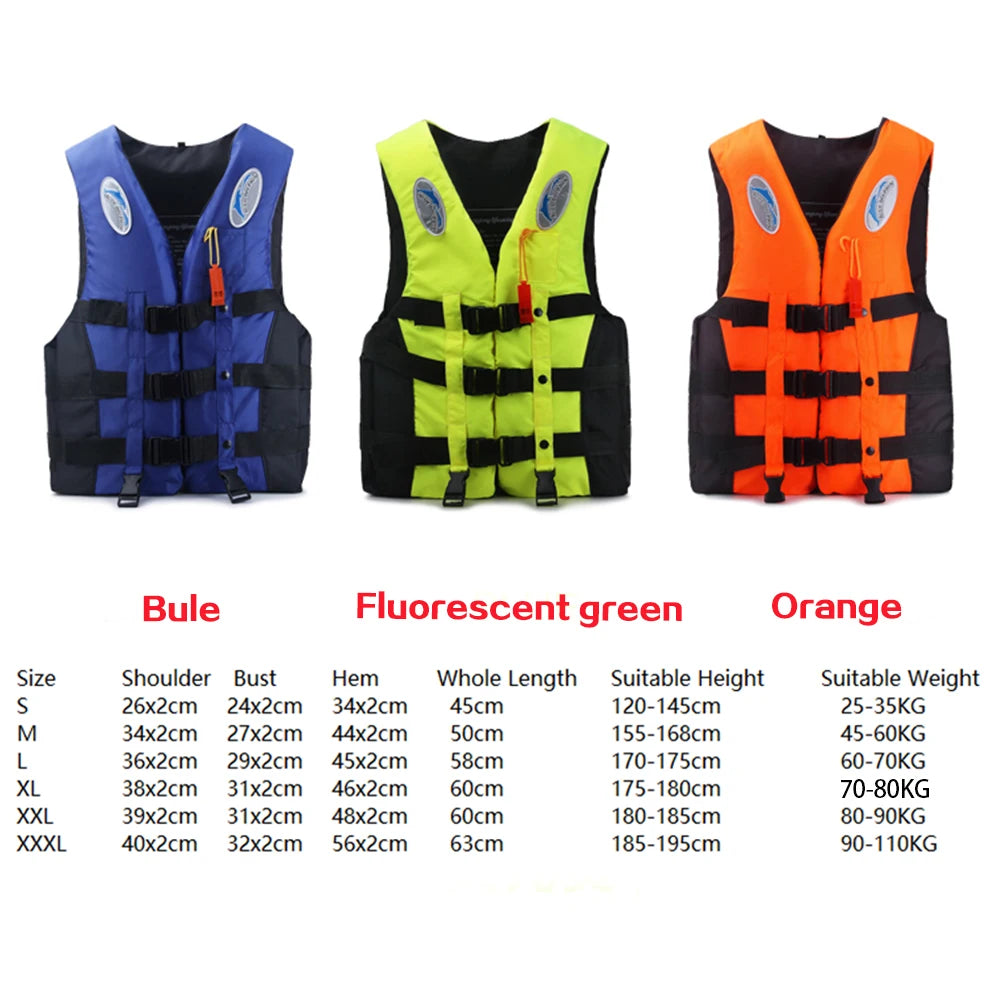 Neoprene Life Vest Water Sports Fishing Kayaking Boating Swimming Surf Drifting Life Jacket Rescue Safety Vest S-XXL Size