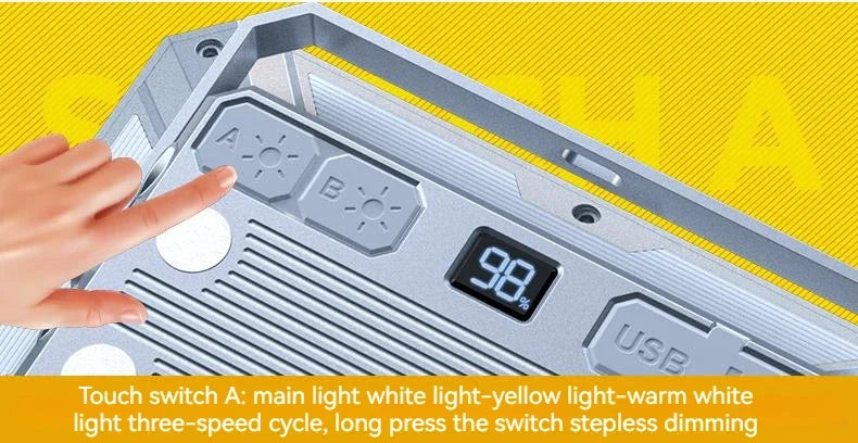 20000LM Powerful LED Camping Lamp Type-c Rechargeable Strong Magnetism Work Light Infinite Dimming Outdoor Camping Tent Lantern