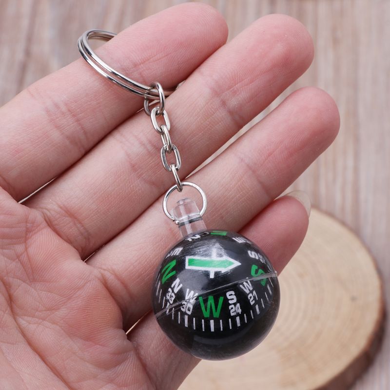 Portable Lightweight Emergency Compass Outdoor Survival Keychain Ball Compass Tool Navigation Wild Tool For Hiking Camping