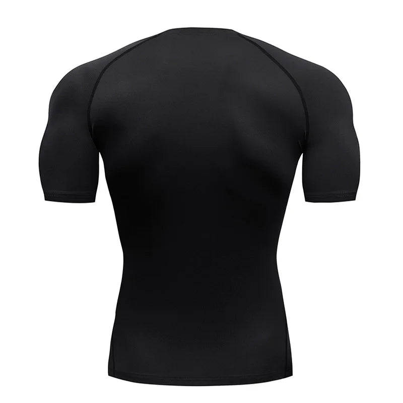 Men Compression Shirt Short Sleeve Running T-Shirt Long Sleeve Tee Sun Protection Second Skin Quick Dry Fitness Workout Clothing