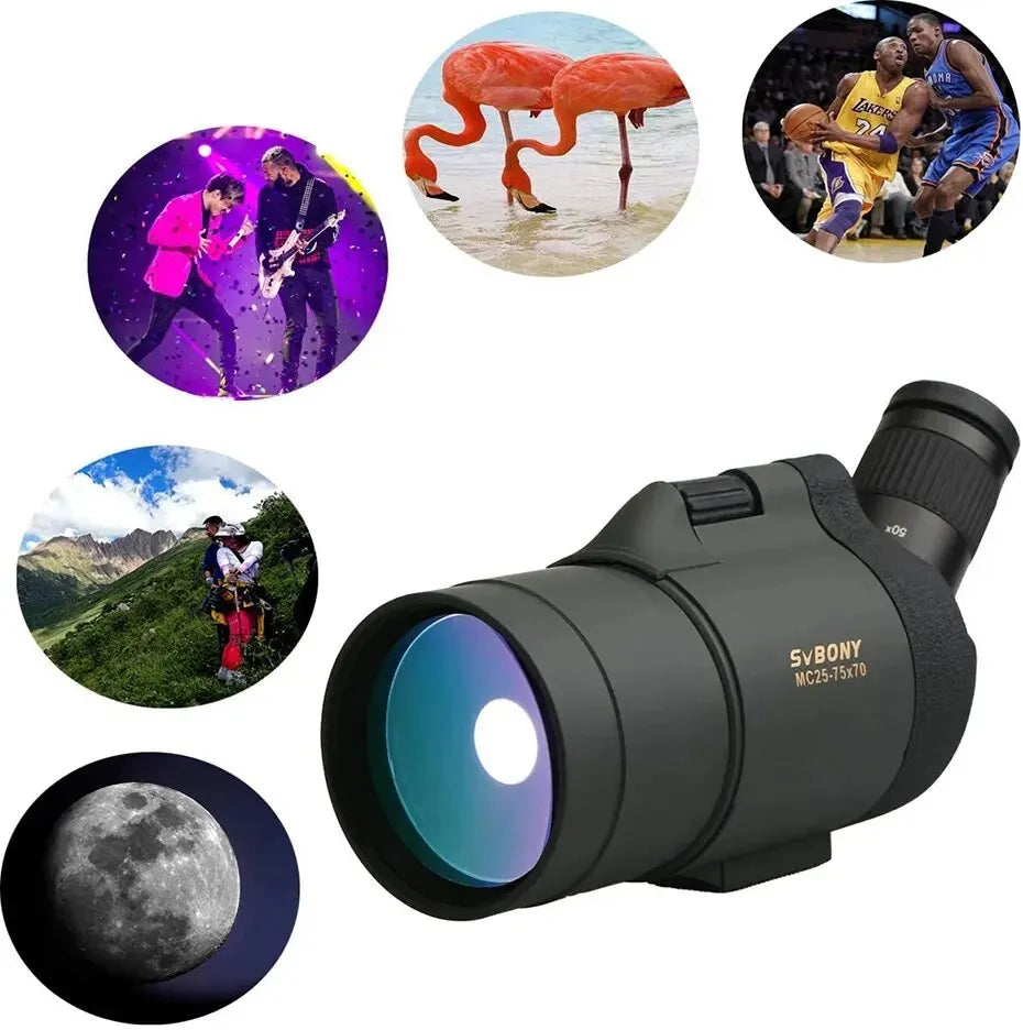 SVBONY F9334G MAK Spotting Scope 25-75x70 Powerful Telescope BAK4 FMC Waterproof Camping Equipment for Birdwatching With Tripod