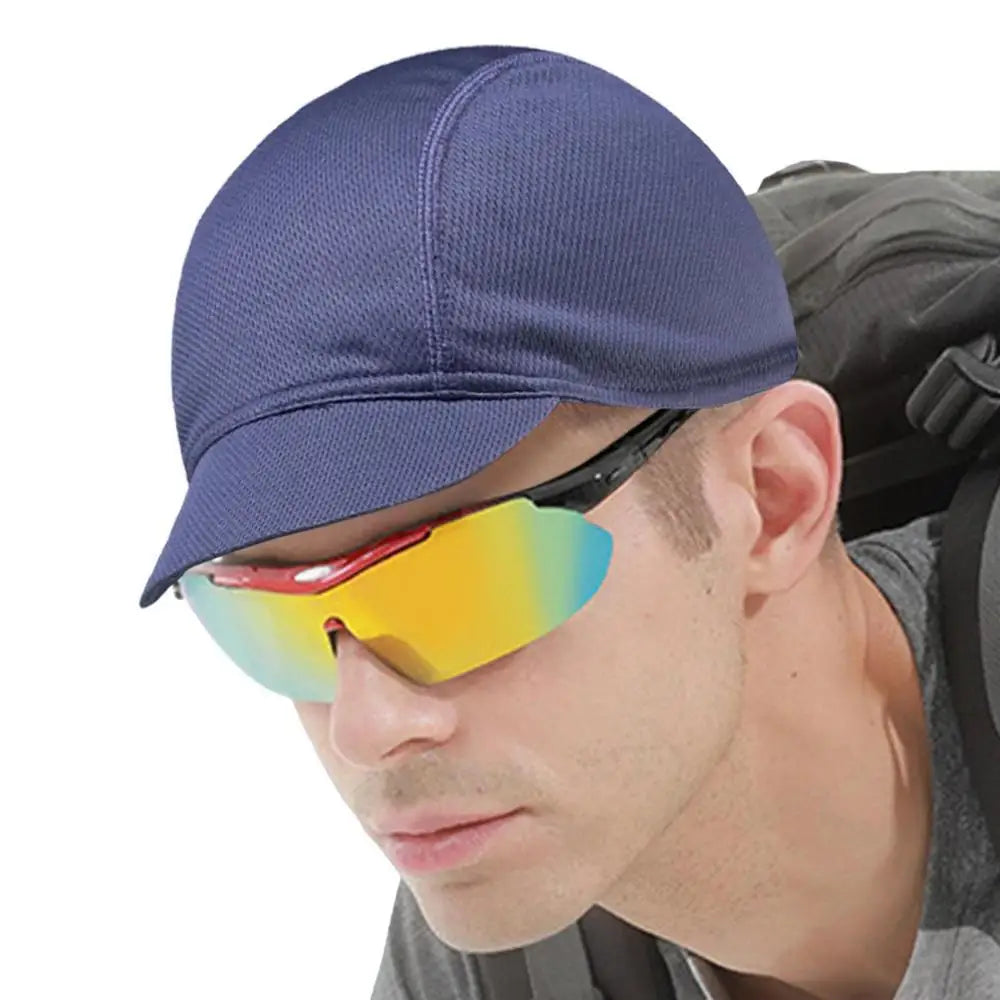 Bicycle Hat Breathable Quick Dry Cycling Hats Summer Visor Brim Motorcycle Helmets Liner Cycling Travel Caps For Mountaineering