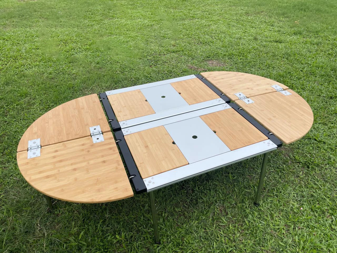 Tryhomy IGT Table Bamboo Extension Plate Camping Table 2/3/4 Unit Side Board Table Top IGT Corner Board Outdoor Kitchen System