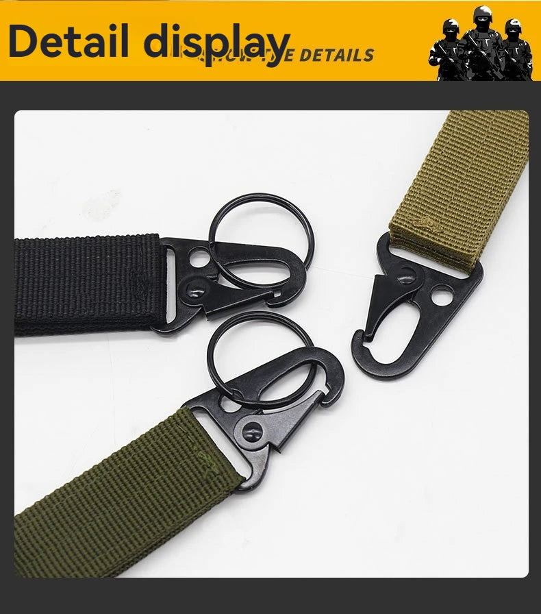 2pcs Tactical Hanging Buckle Molle Nylon Webbing Carabiner Belt Triangle Keychain for Outdoor Climbing Camping Tool Accessory