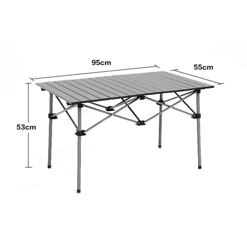 Folding Table and Chair Set for Camping, Outdoor, Beach, Barbecue, Self-Driving, Picnic Table, 7 Piece Set