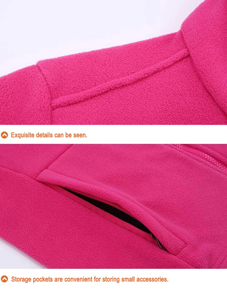 JNLN Winter Polar Fleece Jackets Women Windproof Thermal Soft Shell Jacket Outdoor Hiking Camping Skiing Climbing Warm Coat