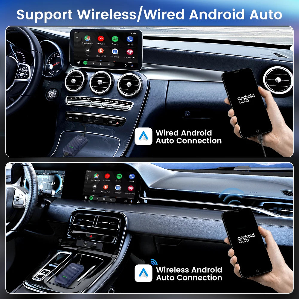 CarlinKit 5.0 Wireless Android Auto CarPlay AIBox Wireless Adapter Spotify Waze Car Navigation Box WiFi BT Wireless Auto Connect