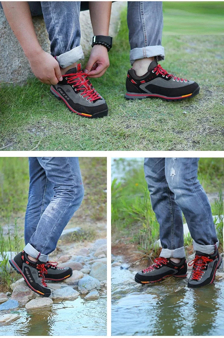 Fashion Waterproof Hiking Shoes Men's Climbing Shoes Anti-collision Fashion Outdoor Casual Lace-up Sneakers