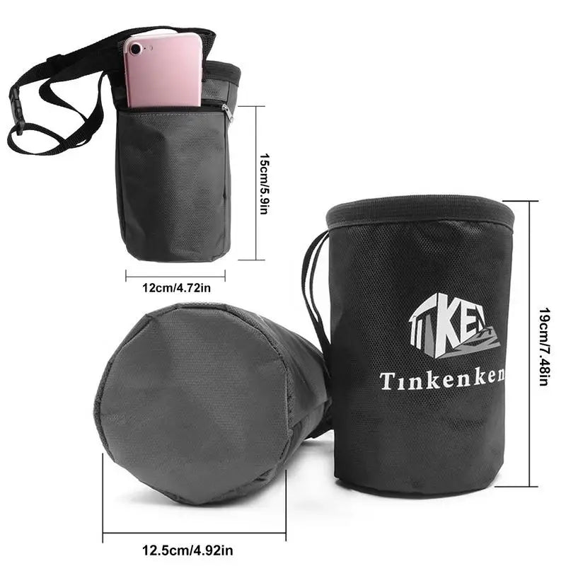 Rock Climbing Chalk Bag Drawstring Chalk Bag Bucket Leakproof Magnesia Sack And Adjustable Carabiner Rock Climbing Gear