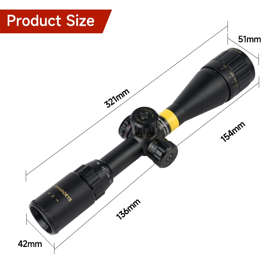 4-16x44 AOEYS Rifle Scopes Sniper Air Gun Sight for Hunting Airsoft Optical Telescopic Spotting Riflescopes Airsoft Optic Sight