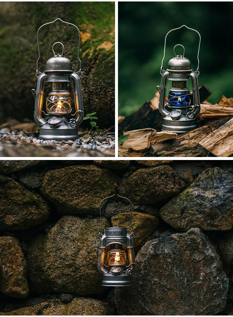 Thous Winds Memory Oil Lamp Outdoor Portable Mini Camping Lantern Emotion Retro Lights for Hike Picnic Backpack Camping Supplies