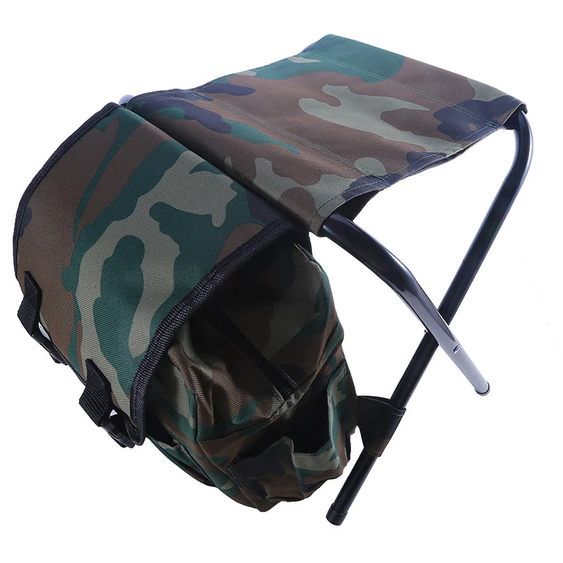 Outdoor Folding Camping Fishing Chair Sturdy Comfortable Stool Portable Backpack Seat Bag Economy Fishing Chair Hiking Seat