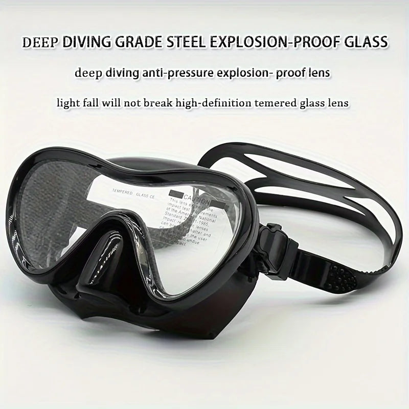 Professional Silicone Scuba Diving Mask And Breathing Tube, Anti Fog Tempered Glass Snorkeling Goggles, Snorkeling Equipment