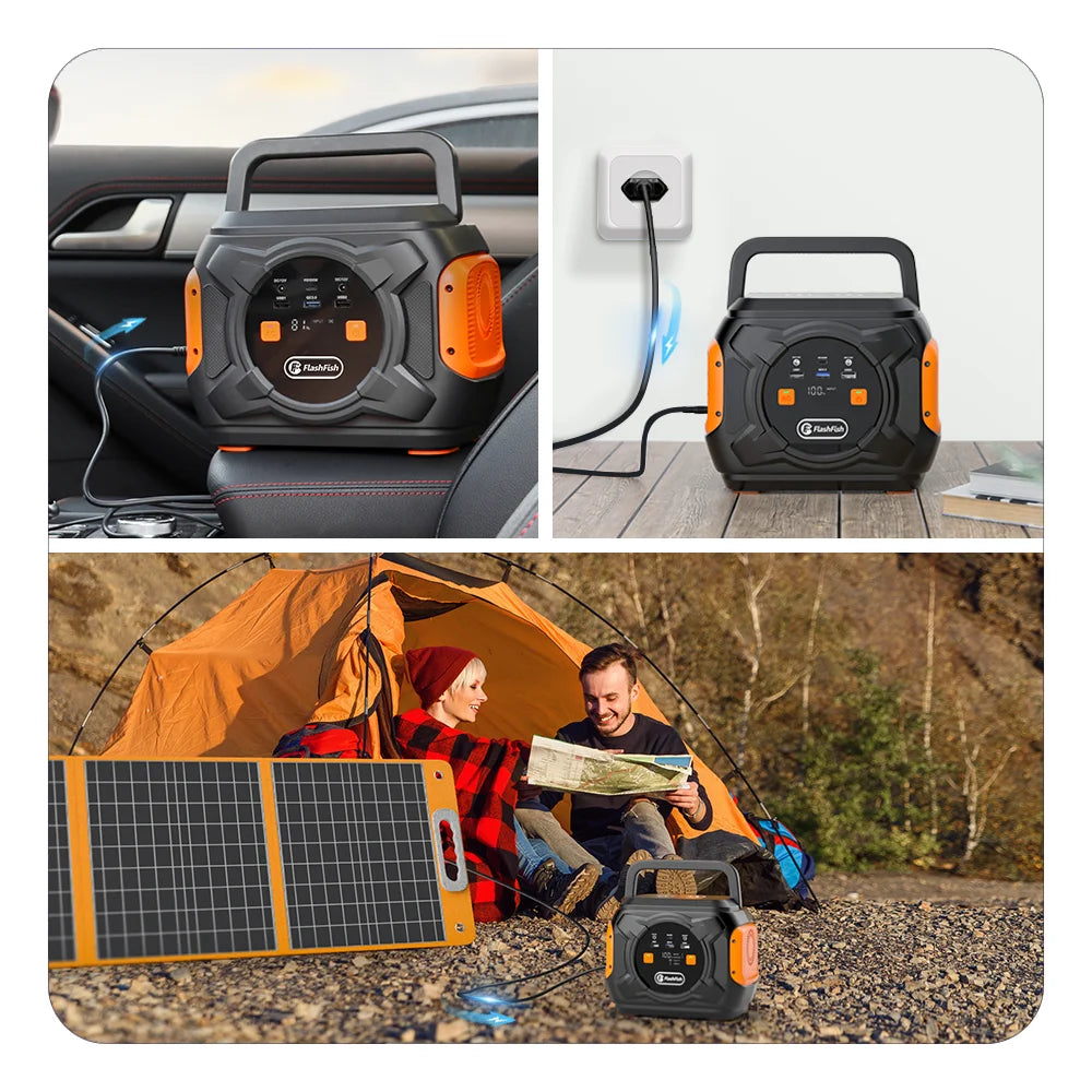 FF Flashfish A301 230V 320W Portable Power Station 292Wh Solar Generator 100W PD Battery AC Power Bank with Solar Panel 100W 18V