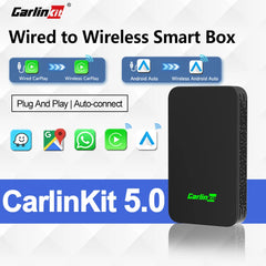 CarlinKit 5.0 2air Mini Wireless Android Auto Wired To Wireless CarPlay Adapter Smart Car Navigation Box 5G WiFi BT Auto-connect