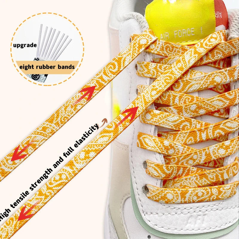 Colorful No Tie Flat Hiking Running Shoe Lace Elastic Shoelaces Outdoor Sneakers Quick Safety Flat Shoelace Kids Adult Lazy Lace