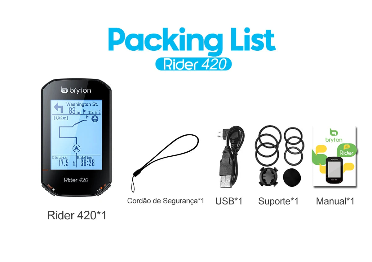 Bryton Rider420 Rider 420 420E 420T GPS Bike Computer Bicycle Korean Stopwatch Cycling Route Navigation Odometer Speedometer