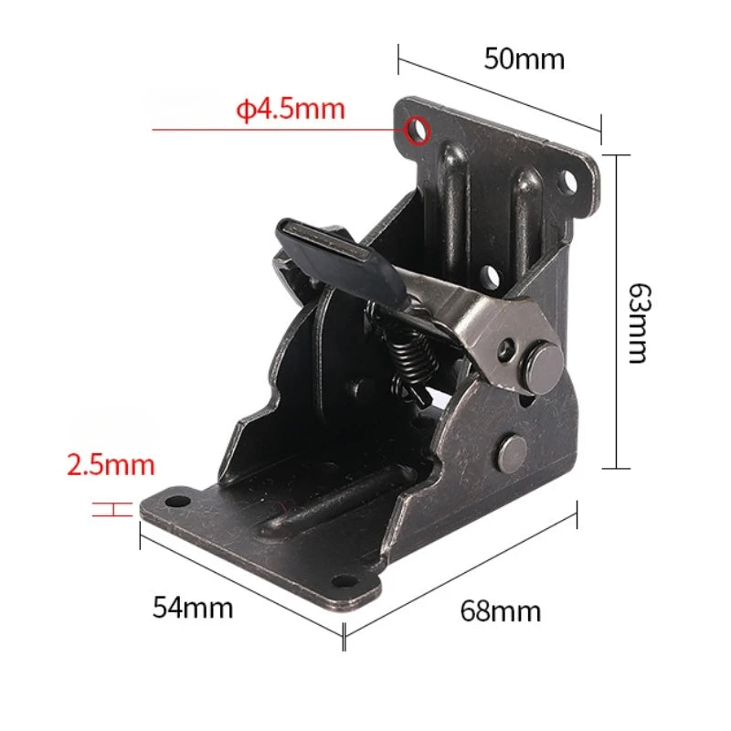 90 Degree Fittings Chair Extension Furniture Brackets Self-Locking Folding Hinge Foldable Support Frame Table Leg