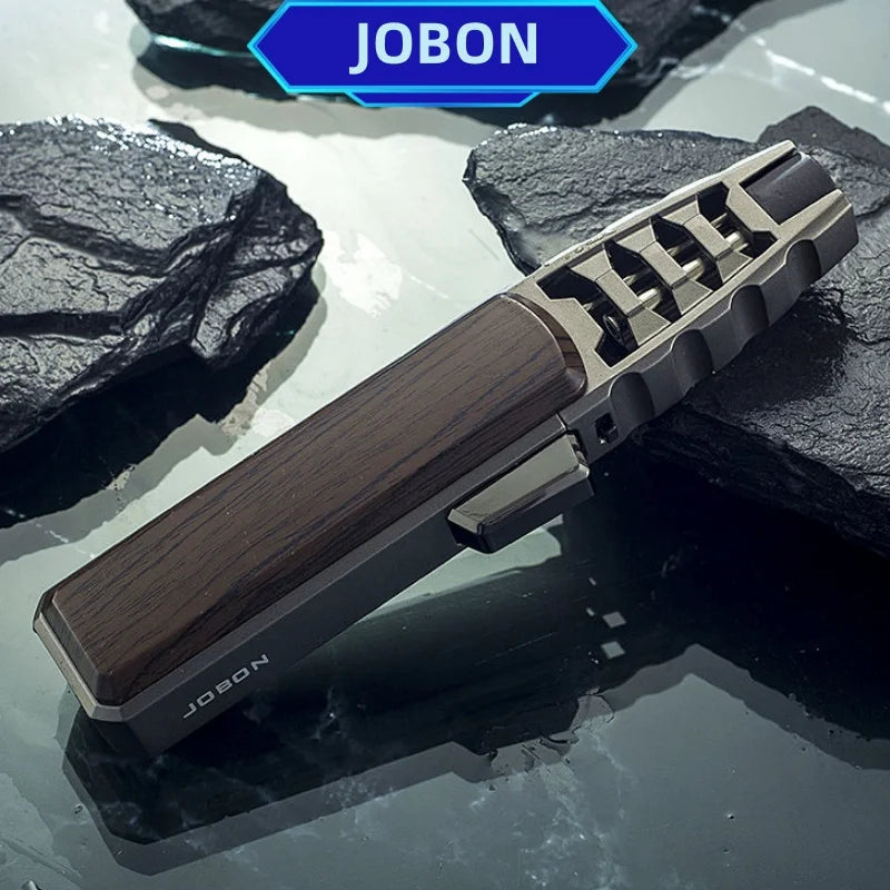 JOBON Outdoor Windproof Direct Fire Metal Turbine Torch Lighter Kitchen Barbecue Camping Cigar Igniting Tool Creative Men's Gift