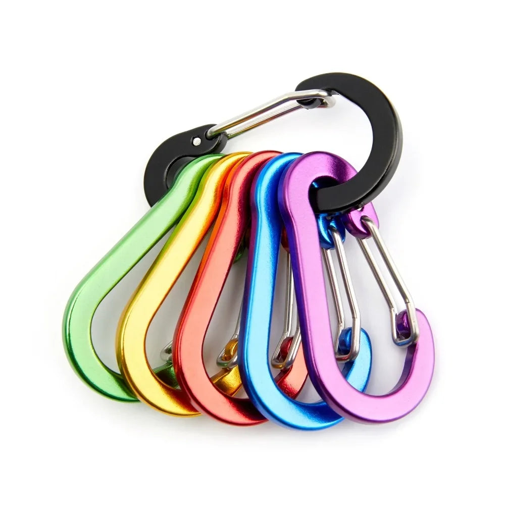 6/12pcs Outdoor Camping Multi Tool Mountaineering Buckle Steel Small Carabiner Clips Fishing Climbing Acessories Dropshipping