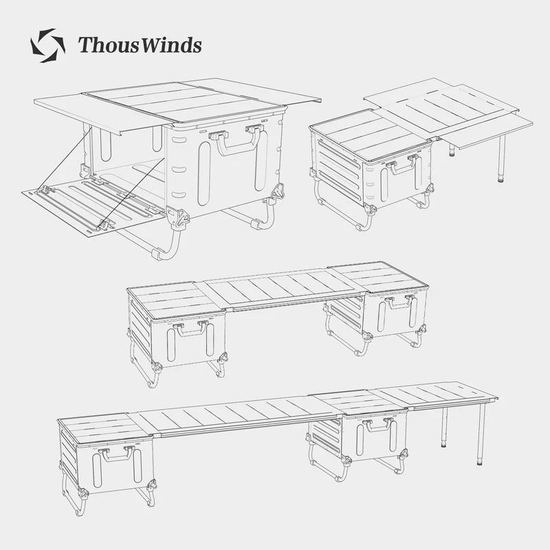 ThousWinds Stylized IGT Camp Kitchen Outdoor Storage Container Camping Table Lightweight IGT System Snow Peak Camping Supplies