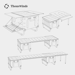 ThousWinds Stylized IGT Camp Kitchen Outdoor Storage Container Camping Table Lightweight IGT System Snow Peak Camping Supplies