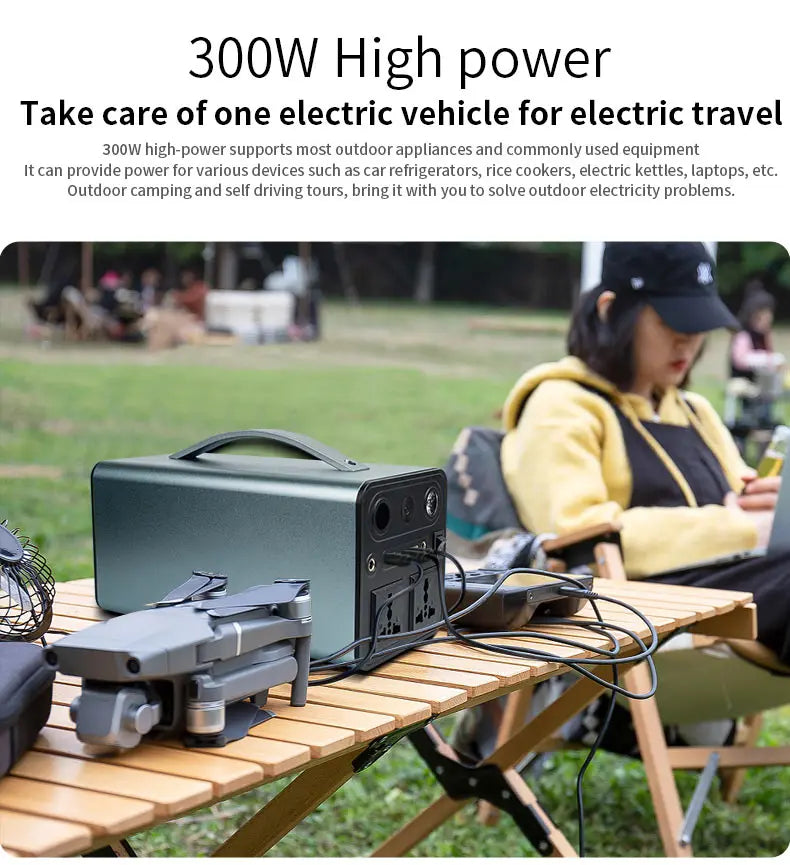 68000mAh Solar Generator LiFePO4 Power Supply Station 300W Portable Auxiliary Battery Power Bank USB C PD DC for Outdoor Camping