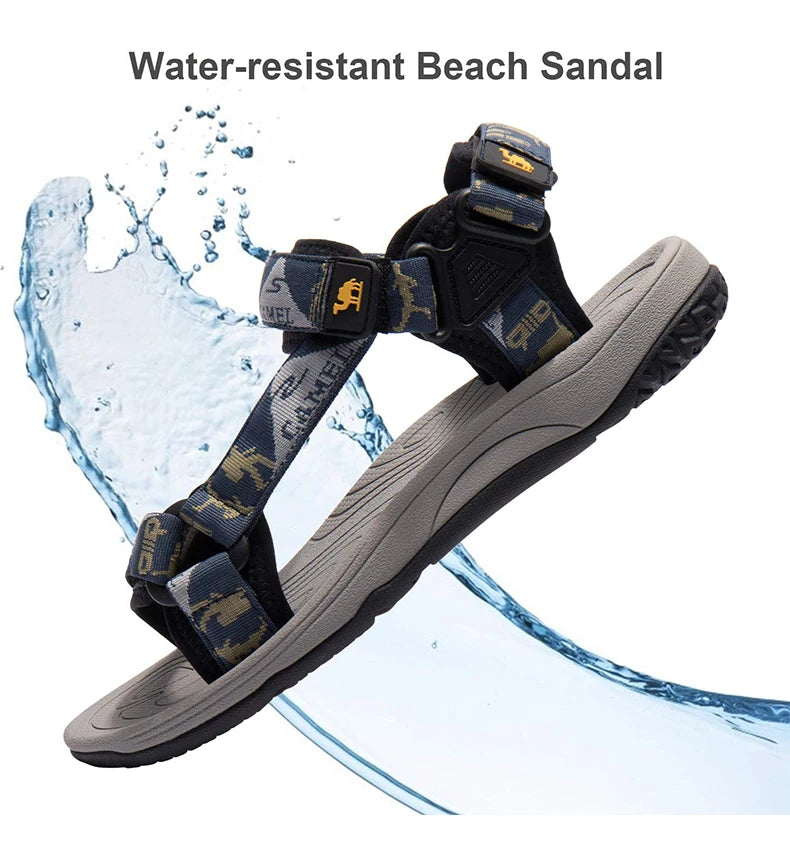 GOLDEN CAMEL Men's Sports Sandals Summer 2024 New Open Toe Sandal Waterproof Beach Shoes for Men Hiking Traveling Walking