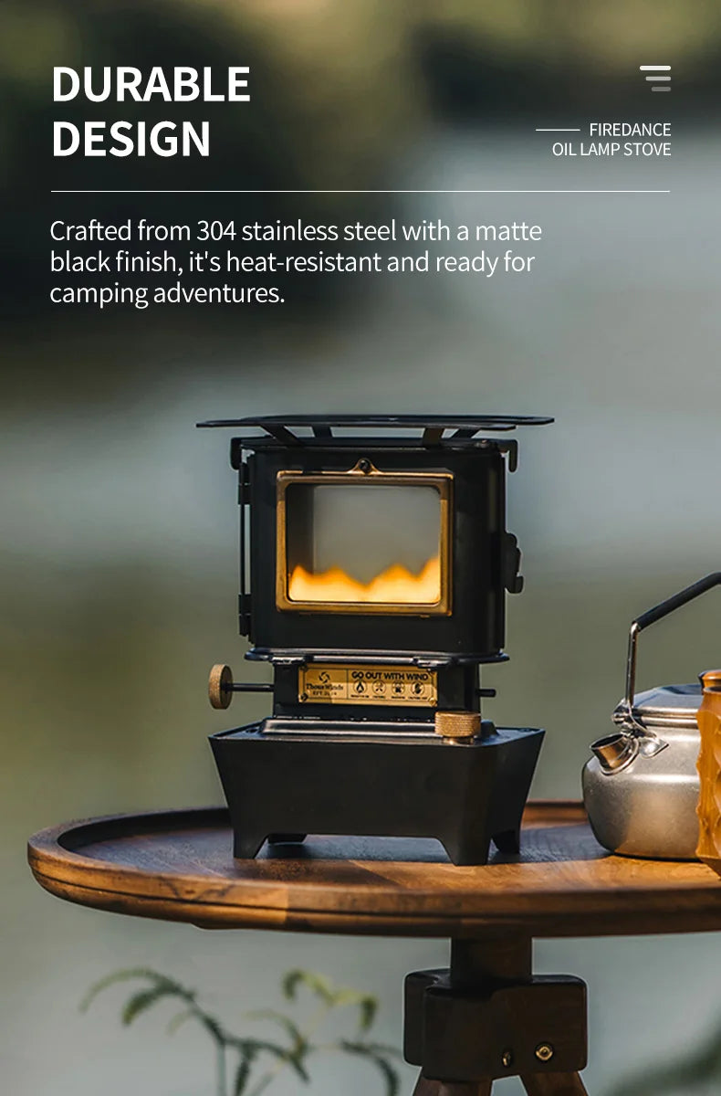 Thous Winds Firedance Oil Lamp Stove Portable Outdoor Camping Lantern Emotion Retro Lights for Picnic Backpack Camping Supplies