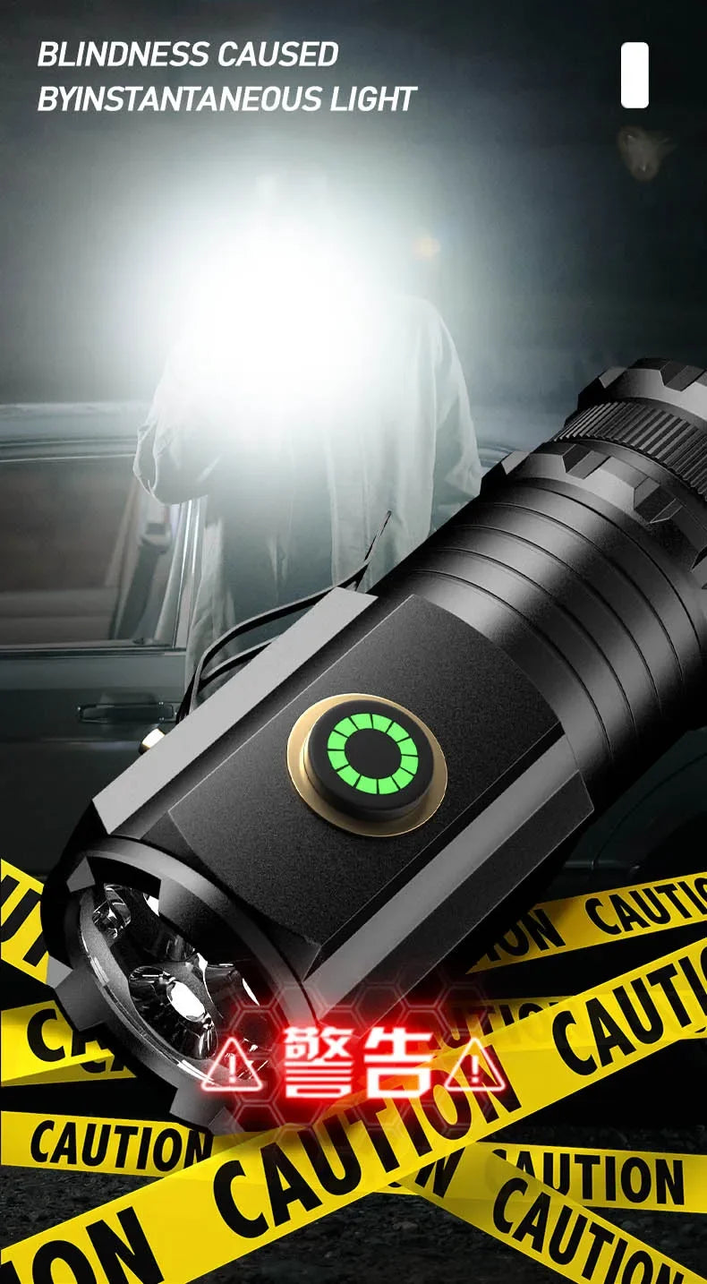 3 F350 LED Mini  Flashlight Powerful Type-C Rechargeable 18350 Battery Torch SST20 2000LM Lamp with Tail Magnet Tactical Lantern