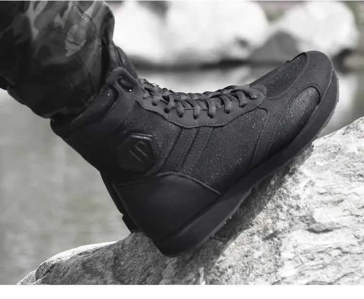 Ultralight Military Combat Boots Mens Black Work Shoe Outdoor Run Desert Hiking Shoes Army Training Tactical Boots Male Sneakers