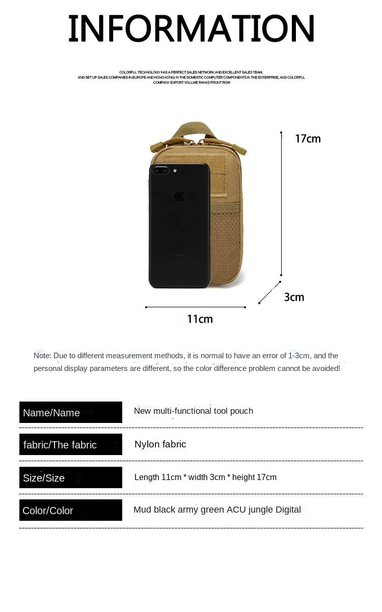 Outdoor Tactical First Aid Kit Small EMT Medical Bag MOLLE Accessory Hunting Camping Hiking CS Phone Bag (17X11X2CM)