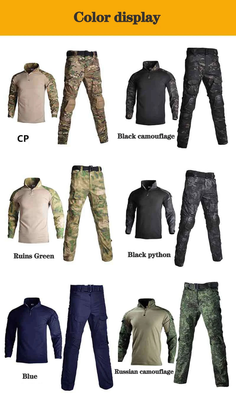 Men's outdoor hunting camouflage clothing, mountaineering camouflage hunting clothing, war robe+long pants knee pads