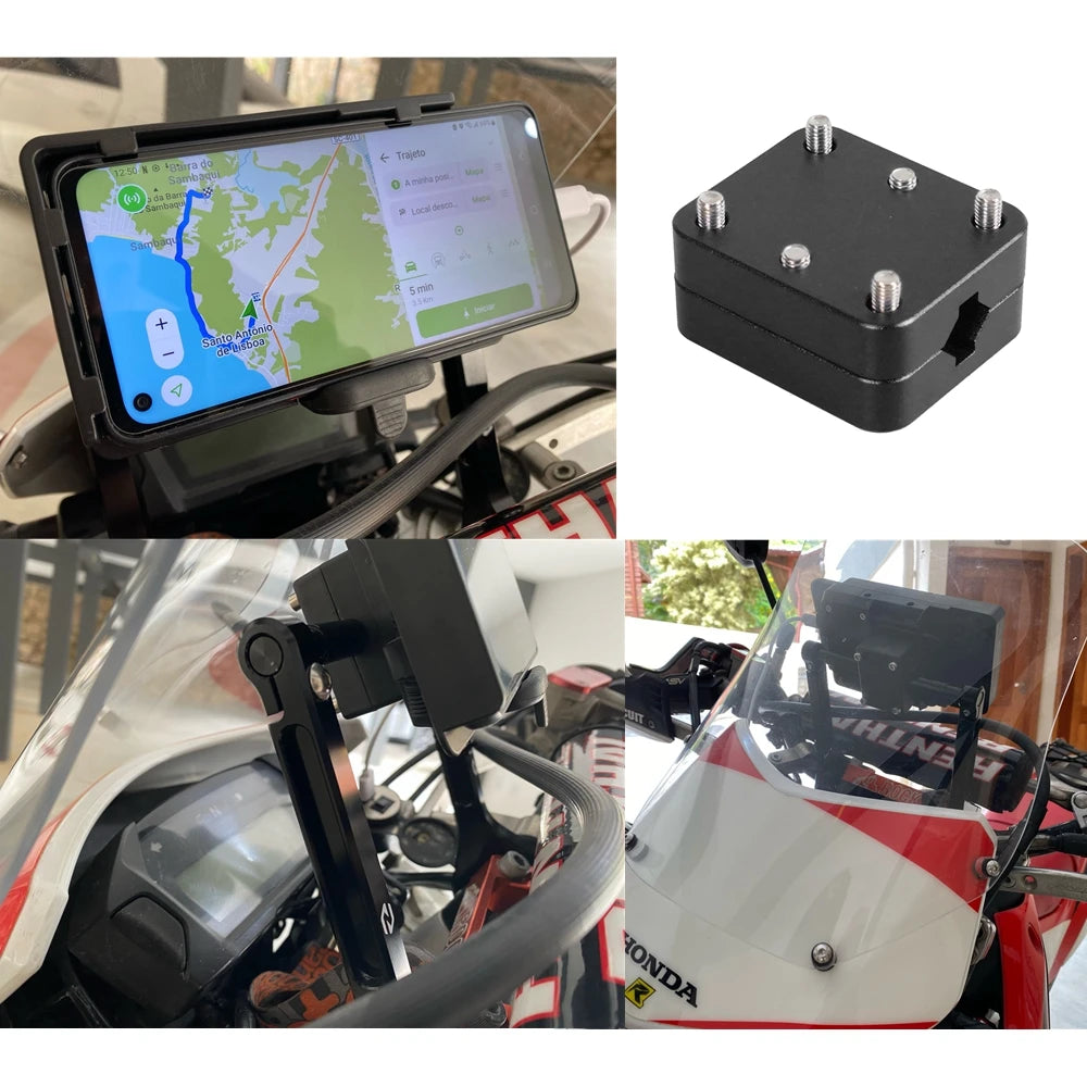 New Motorcycle Phone GPS Navigation Holder Mount Bracket For BMW R1200GS R1250GS LC Adv F900R CRF1000L 2012-2017 Black 12mm 16mm