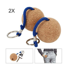 2Pcs Cork Ball Floating Keychain Round 50MM Plastic Fender Buoyancy Key Ring Suitable For Boat Sailing Kayaking Surfing Gift