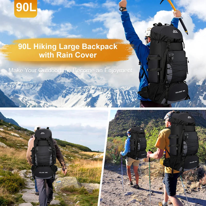 80L 90L Large Camping Backpack Travel Bag Men's Women Luggage Hiking Shoulder Bags Outdoor Climbing Trekking Men Traveling Bag